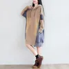 Casual Dresses Superaen 2024 Autumn and Winter Women Dress Cotton Fashion Ladies Oregelbundna huva