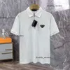Praada Designer Polo Camisa Polo PRA PRA BASIC BASIC POLOS DE POLOS DE RESPONSAVENTE T-shirt Fashion Brand French Brand Men's T-Shirt