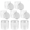 Opslagflessen 250 ml mini transparant zilver aluminium deksel metselaar jar set kleine honing doorzichtige plastic potten fruit jam