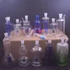 Tubos de fumantes 10pcs mini queimador de óleo de vidro Bongo de 10 mm de alça de junta com pyrex grosso reciclador de reciclagem Dab Rig Rig Ashcatcher Macho P DHKJX