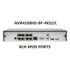 Interphone Dahua NVR4104HSP4KS2 / L 4CH avec 4 POE NVR4108HS8P4KS2 / L 8CH AVEC 8POE PORTS MAX 8MP Résolution 4K Réseau vidéo Réseau