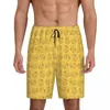 Męska odzież sutowa niestandardowa żółta gumowa kaczka Pajama dna Mężczyźni Cartoon Animal Pets Lounge Sleep Shorts PJS PJS z kieszeniami