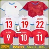 2024 Novo camiseta da camiseta de futebol da República Tcheca Casa e Away Red e White 24 25 Islândia Sport Football Jerseys Sportswear Serbia Camisola Eurocup