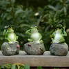 Decorações de jardim esculturas de animais grandes sapos sentados na escultura de pedra estátuas de sapo adoráveis