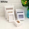 10st DIY Vintage Color Kraft Paper Gift Box Cake Package med Clear PVC Window Candy Wrapping Bag Wedding Favors Package Box 240426