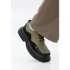 Scarpe casual in stile ruffian maschile lace-up oxfords da uomo alla moda in pelle mixaggio grande punta rotonda moderna moderna