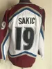 Vintage 52 Adam Foote Ice Hockey Jersey 21 Peter Forsberg 9 Paul 19 Joe Sakic 33 Patrick Roy 1 Chico Resch 14 Rene Robert 9 Lanny McDonald Maroon Alternate