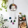 Decorative Figurines 7 Chakra Gemstone Reiki Healing Color Tree Of Life Wall Hangings Agate Moon Dream Catchers Gifts Room Wind Chimes