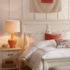 Table Lamps Vintage Ceramic Wabi-sabi Series Linen Lampshade Orange Retro E27 Led Desk Light For Living Room Bedroom Style