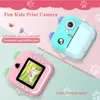 Kindercamera instant print po mini digitale videocamera voor kinderen met nul inkt printpapier 32G TF -kaart educatief speelgoed cadeau 240422