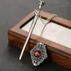 Pendant Necklaces Gothic Witch Necklace Women Men Vintage Blood Pack Removable Wand Neckchain Cosplay Jewelry Gift