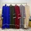 Ethnic Clothing Elegant Women Dubai Abaya Dress Islamic Muslim Turkey Belted Robe Gown Female Vestidos S-2XL