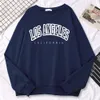 Street Trend Womens Pilluvers Los Angeles California Letter Imprimés Sweatshirt Sweet Sweat-shirt de l'équipage doux 240428