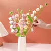 Dekorative Blumen handgewebte Blumenhäkeln gefälschte gefälschte Strickstrauß Künstliche Wohnkultur DIY Abschluss Mutter Geschenk