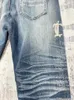 Jeans masculin Euramerican Fashion Spandex 24 Arrivée Alphabet Coux de denim vintage Streetwear Male Slim Stretch Male Slim Stretch