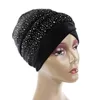 Rhinestone Velvet Muslim Scarf Hijab Ready to Wear Turban Caps African Hat Womens Head Wraps Female Headscarf Bonnet 240416