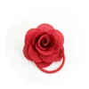 Kids Hair Accessories Rose Flower Scrunchie Boutique Flower Girl Bow Elastic Bands Baby Ponytail Holder Hair Bands