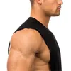 Merk alleen gym kleding fitness heren zijden gesneden afgebroken t -shirts druppel armgaten bodybuilding tanktops training mouwloos vest 240410