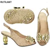Dress Shoes Latest Design Matching Shoe And Bag Set For Wedding Italian Party In Women High Heels Sexy Closed Toe