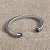 David Style Sintetico Lapis Lazuli Bracciale Cavo attorcigliato Weight European and American Mens Womens 240424