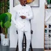 Mentime Temos mariage Suit en deux pièces Robe masculine pantalon long shirt couleur solide manches longues vestiges de style ethnique africain 240417