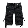 Men's Pants Korean Version Of Loose Multi Pocket Workwear Washed Cropped Cotton