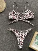 Set metalen ringen luipaard Braziliaanse bikini dames zwemkleding vrouwelijk zwempak twope -oce bikini set string bather badpak zwem v1441