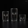 Bandlers Glass Doalight 3pcs Clear Votive Tea Lights Solder pour les centres de table de fête de mariage