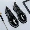 Casual Shoes Summer Tjock Sole Leather Metal Chain Loafers Round Head High Quality Slip-ons Business Formal Manliga Moccasins