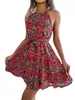 Spring And Summer Casual Pastoral Style Ruffled Large Swing Floral Strap Dress Womens Clothing 124