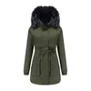 Frauenjacken Abnehmbare Kapuze beide Seitenbekleidung Frauen mittlere Mäntel Herbst Winter Winter warmer Modesticke Windproof elegantes Frauen