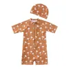 Baby Girls Swimsuit Long Sleeves One Piece Swimwear for Kids Toddler Cartoon UPF50 Rash Guards Infant Bathing Suit Korea Sets 240422