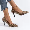 Stivali grandi dimensioni 3541 donne tacchi alti pompe nuove storme autunnali stampa leopardata puntata di punta elegante donna da donna sexy scarpe da festa sexy da festa lo stiletto