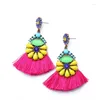 Stud -oorbellen Bohemia Tassel hanger studs voor vrouwen etnische harsverklaring post chunky mode sieraden pendientes