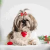 Köpek giyim 50pcs köpek yavrusu kedi karışımı lastik bantlarla Noel saç yayları xmas tımar aksesuarları (karışık stil)