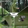 Gear 3 In 1 Outdoor Military Waterproof Raincoat Rain Coat Men Raincoat Women Awning From The Rain Motorcycle Rain Poncho Picnic Mat