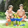 Sandspiel Wasser Spaß Kinder Sandwasserspiegel für Kleinkinder Alter 1-3 22pcs 3 in 1 Strand Sommerspielzeug Sandbox Tisch für Outdoor-Aktivität T240428