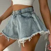 Vrouwen denim shorts jeans zomer strand kleding feminino wide been los korte femme pantalones cortos ropa mujer modedeksel 240418
