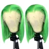 Haarproducten Bob Hair Lace Pruiken Groen Rechte synthetische kant Voorpruik Korte Bob -pruik voor vrouwen Schouderlengte Frontale pruikencosplay