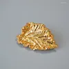 Broscher tredimensionell 3D -design träd bladform guldpläterad brosch varumärkesdesigner trendiga smycken