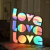 Bordslampor Led Love Sign 3d Night Lights Colorful Letter Lamp Valentine's Day Decor Light For Home