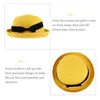 Berets Fashion Women's Girls Bowknot Roll-Up Brim Dome Straw Summer Sun Hat Bowler Beach (geel)