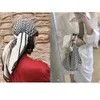 OMEA 100% ECHTE SILD SQUARF SCARF 90x90 cm zakdoek luxe gestreepte hijab sjaals grote vierkante hoofd sjaalsjacht mode sjaalbandana 240412