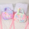 Broderie pour enfants Unicorn Brans de bandoulière en peluche et sacs à main petites filles arc-en-ciel duvets sacs à coups d'épaule à fourrure de dessin animé 240424