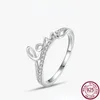 Cluster Rings S925 Silver Ring High End Utsökta bokstäver med diamant söt enkla fashionabla och mångsidiga smycken för kvinnor