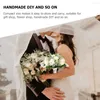 Decorative Flowers Artificial Flower Holder Bride Bouquet DIY Handle Wedding Holders Supply Floral Foams White Decor