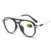 サングラスAhora Anti-Blue Light Persbyopic Reading Glasses Frame Men Retro Spectacles Frames Hight Quality Ieewear 0 1.0〜4.0