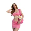 Multi Color Nieuwe Thaise snoep gekleurde strapless bikini driedelige pak zwempak voor dames bikini