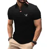 Hommes à manches courtes Polo Summer Gradient Color Golf Tops 240426