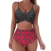 Costumi da bagno femminile Donne avvolgono paillettes di bikini Stampa Push Up Bathing Fashion High Waist Swimsuit a due pezzi Brasiliana imbottita sexy